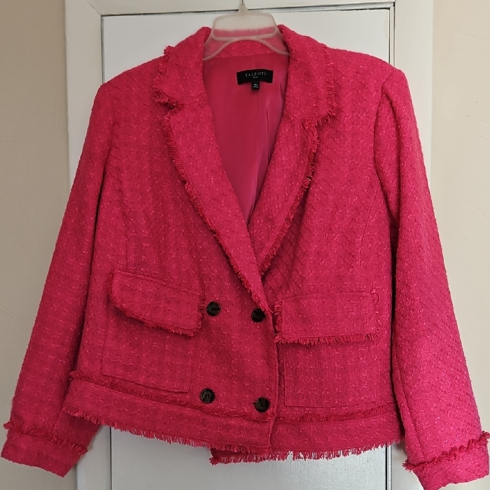 Talbots Fuchsia Textured Blazer